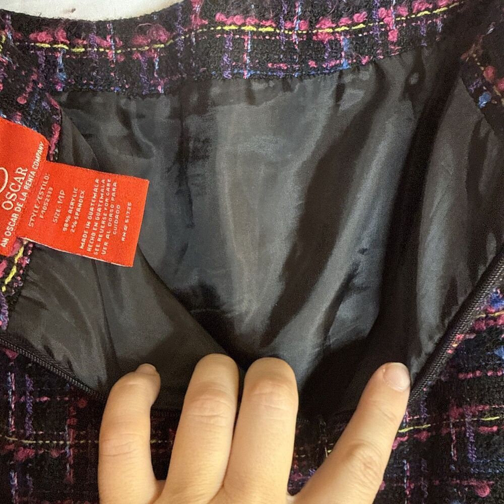 Oscar Oscar De La Renta Colorful Skirt Size 14 Petite Preowned - Picture 15 of 16